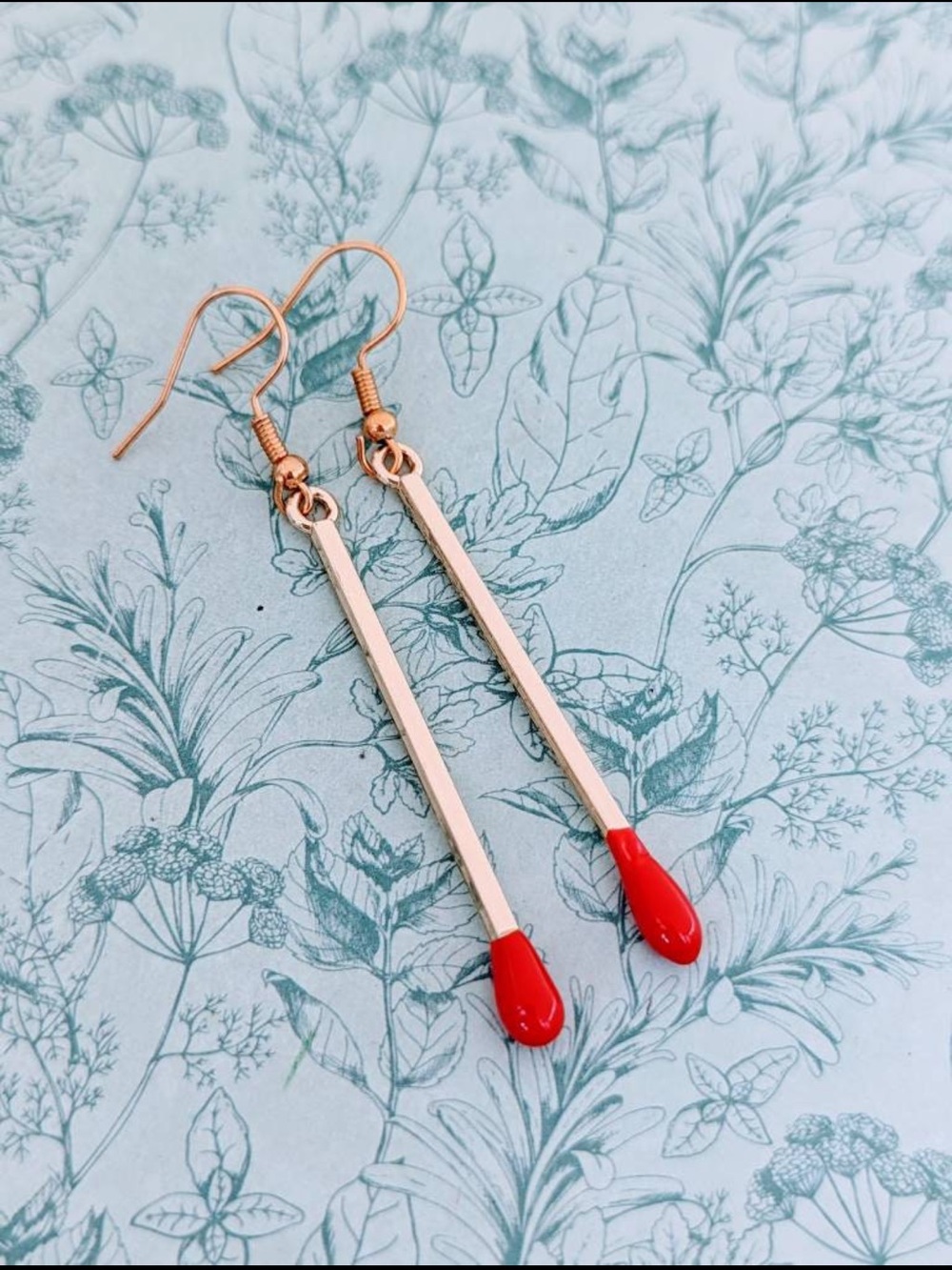 Match Stick Gold Drop Earrings